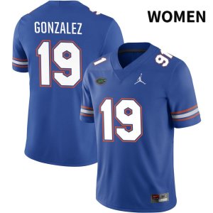 Women's Florida Gators #19 Alex Gonzalez NCAA Jordan Brand Royal NIL 2022 Authentic Stitched College Football Jersey FML6462OR